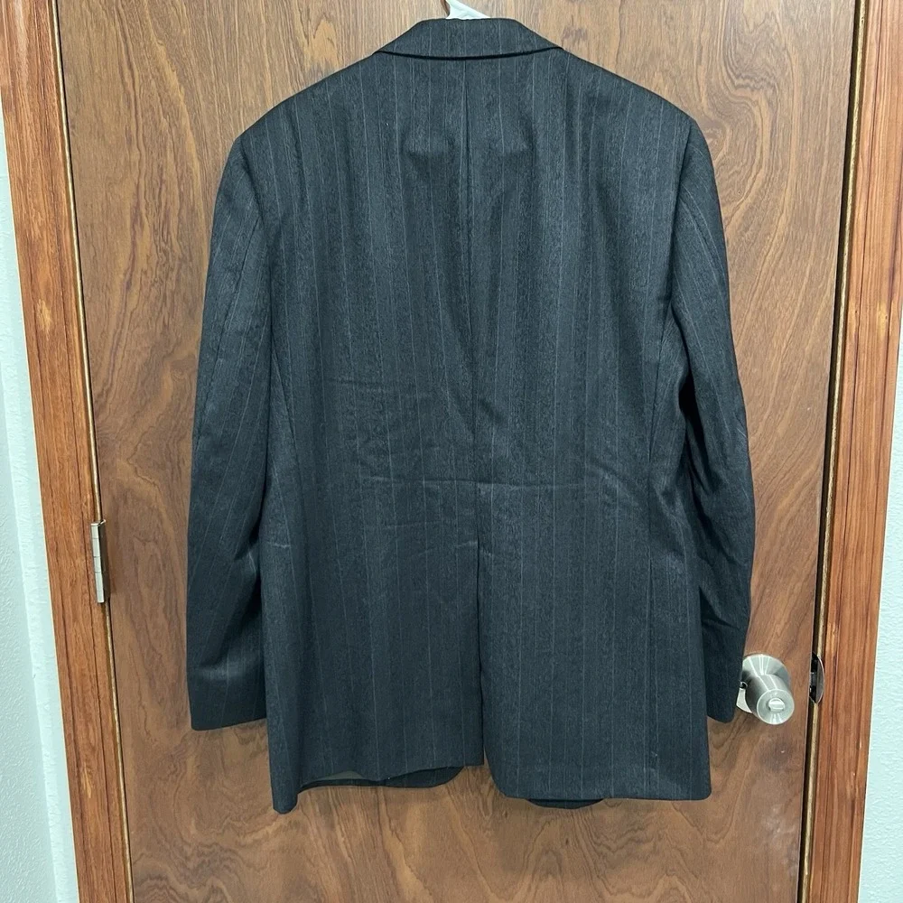 Hart Schaffner & Marx Pinstripe Blazer Business Suit‎ Jacket Two Button Gray 42